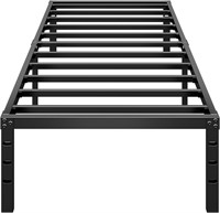 Metal Platform Bed Frame 14 Inch Tall  Twin  Black