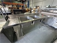 S/S Twin Bowl Wash Bench Approx 2m x 600mm