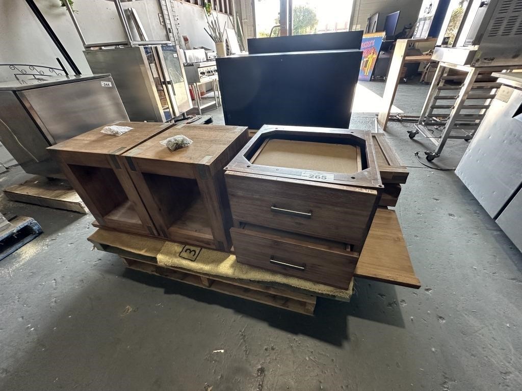 Timber L Shaped Office Desk with 2 Drawer Pedestal