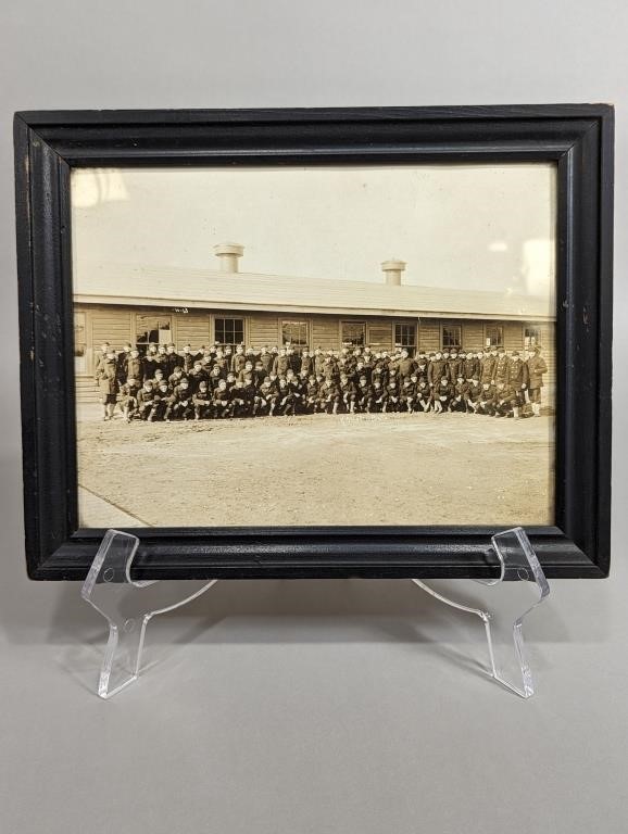 Black and White Military Barracks Photo