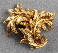 Vintage Tiffany & Co. 18K Yellow Gold Leaf Brooch