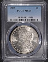 1889 MORGAN DOLLAR PCGS MS-64