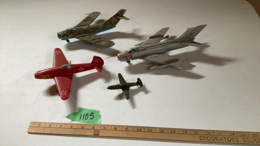 Plastic airplane replicas
