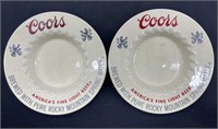 Coors Ceramic Ashtrays 6”