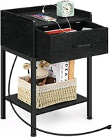 End Table with Charging Station 2-Tier Side Table