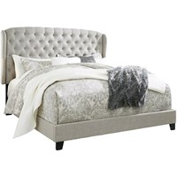 Jerary Upholstered Bed, Size King, Grey