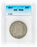 Coin 1817 Capped Bust Half Dollar-ICG-VF25