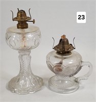 Pair of Victorian Glass Oil Lamps