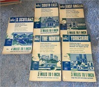 (5) Vintage RAC European Travel Maps,