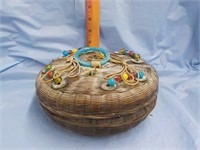 Sewing basket w/ coins