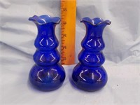2 3" cobalt blue vases