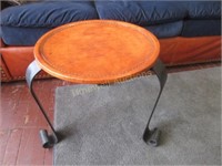 Cast iron and leather table