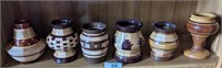 6 PC EXOTIC WOOD VASES AND VESSELS