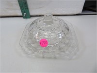 Vintage Columbia Pattern Covered Butter Dish