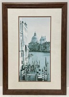 (AM) Wood Framed Venice, Italy Santa Maria della