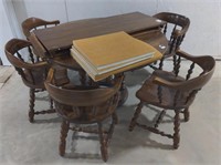 (G) English Wooden Round Table, with rounded