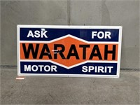 Rolled Edge WARATAH MOTOR SPIRIT Metal Sign