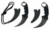 (2) Karambit Style Fighting Knife w/Sheath