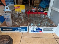 Assorted Glasses, beer mugs, stemware