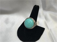 Sterling Turquoise Blue Cabochon Ring