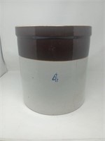 Vintage 4 Gallon Pottery Crock 12x12