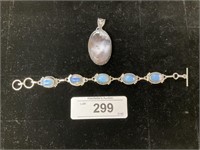 Sterling Silver Dendrite Opal Pendant & Opal