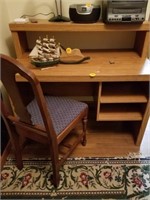 WOOD COMPUTER DESK AND CHAIR