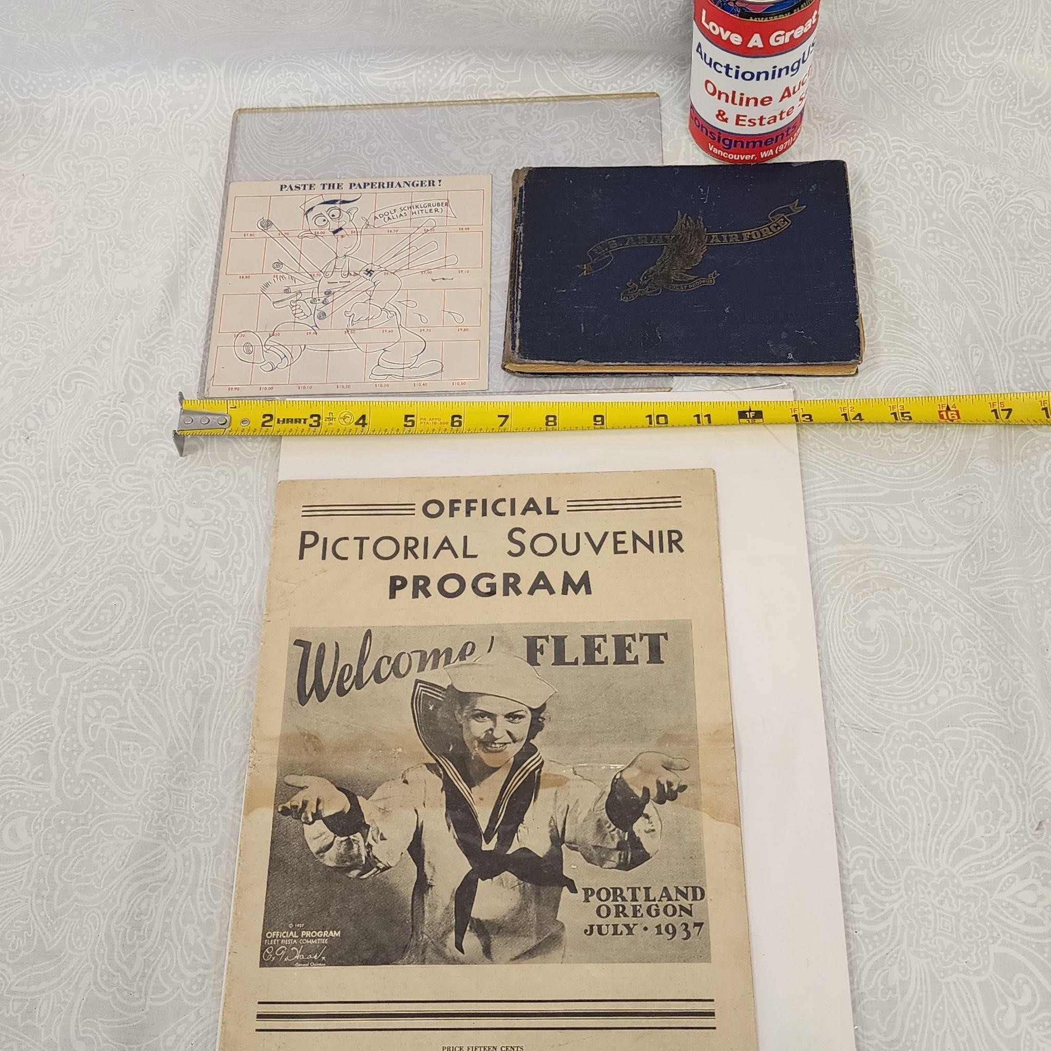 Amazing WWII Lot W/ Pilot Log Book Hitler Comic +