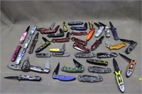 (40) ASSORTED SPRING ASSIST POCKET KNIVES