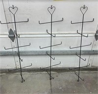 (3) WROUGHT IRON BASKET HOLDERS