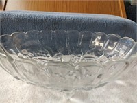Vintage Indiana Glass Clear Glass Footed Oval