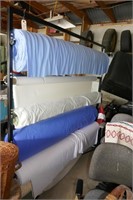 FABRIC RACK WITH 6 ROLLS OF FABRIC