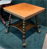 28" square table with spool legs