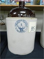 Buckeye Pottery 5 Gal. Crock Jug w/ Stag Design &
