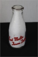 East Malt Farms 1pt Pyro Milk Bottle (chip on base
