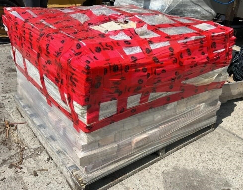 Pallet of Red and Yellow Bricks