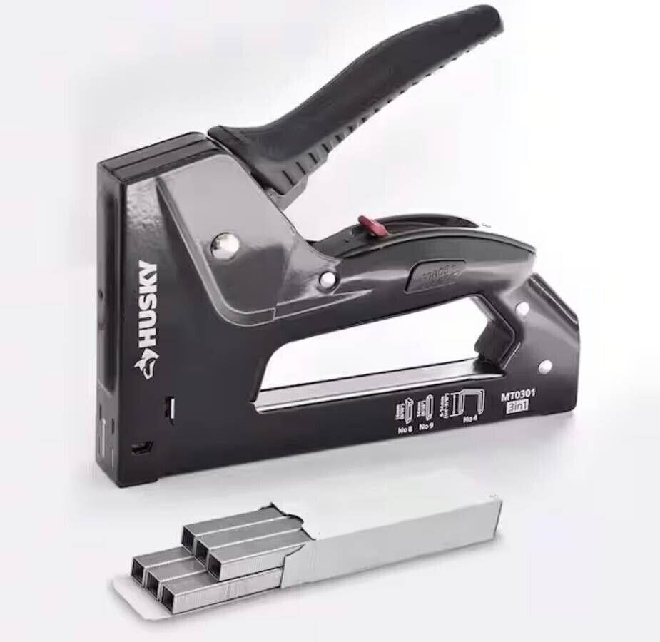 Husky Metal Staple Gun 1000-Pieces 3/8 in. Staple