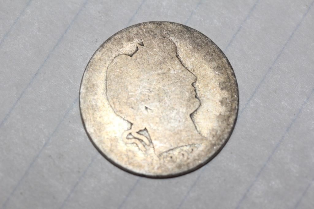 1902-O Barber Silver Quarter