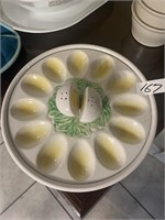 Vintage 3 Pcs. Set Deviled Egg Serving Platter