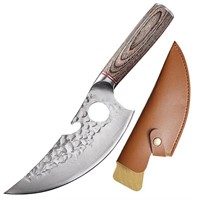 Forged stainless steel knife with sheath