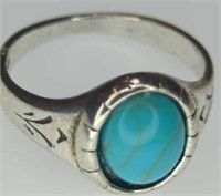 925 stamped turquoise style ring size 9.5