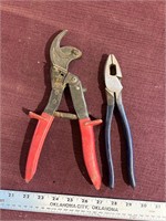 Klein wire cutters, and pliers