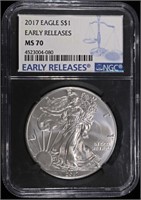 2017 SILVER EAGLE NGC MS-70 EARLY RELEASE