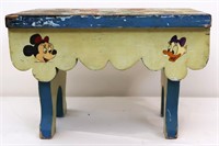 Vintage wood Disney characters stool