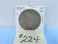 1925 Peace Silver Dollar, Vf-20