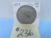 1923 Peace Silver Dollar, Exf-40