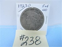1923D Peace Silver Dollar, Exf-40