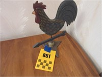 Wooden Rooster with Weather Vein Arrow