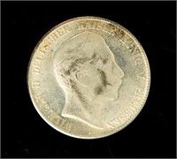 Coin 1904 German States Prussia FUNF Mark  AU