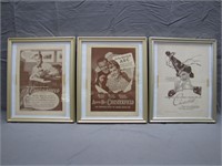 3 Antique Chesterfield Tobacco Framed Print 40s